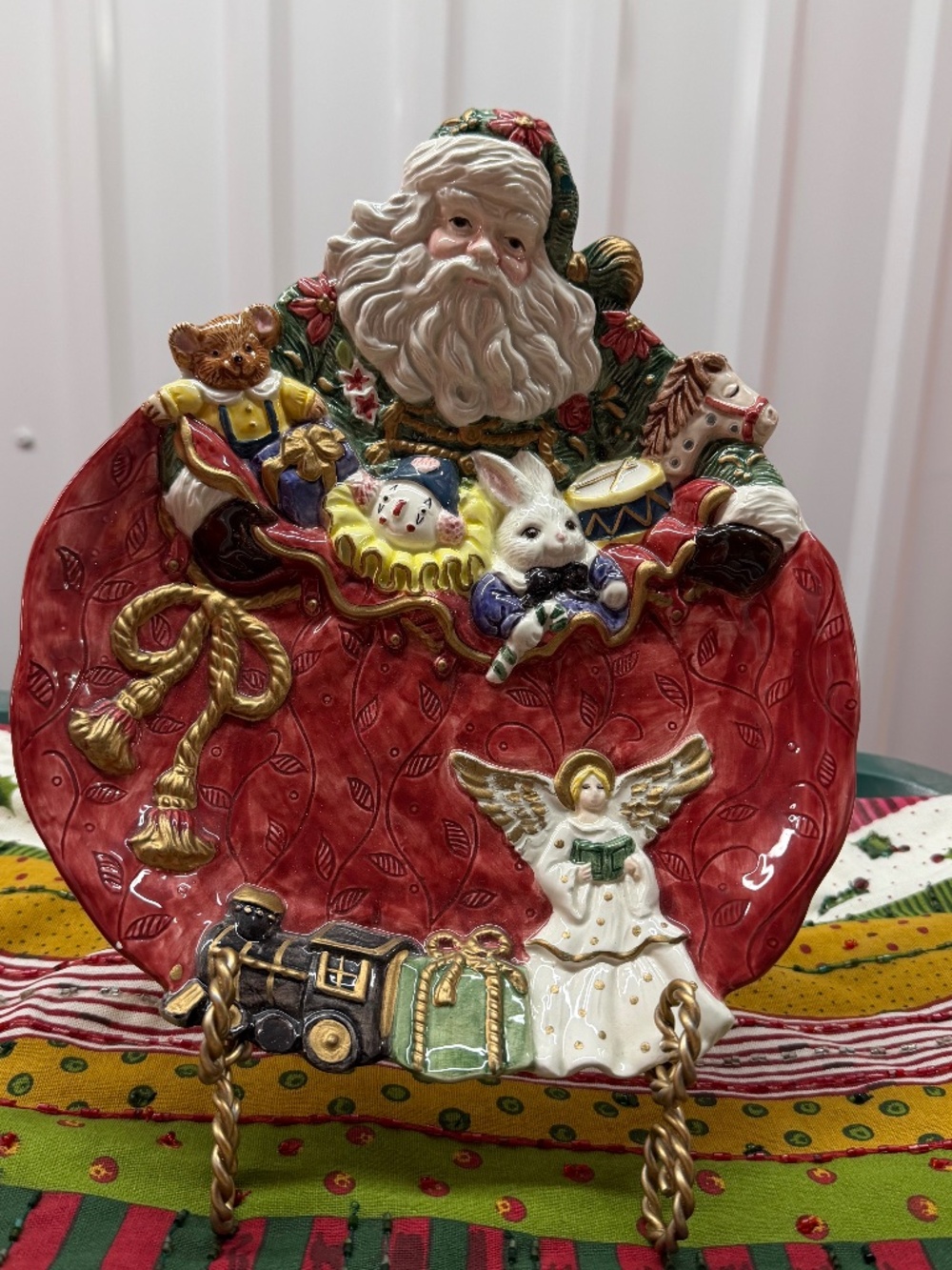 Vintage 1995 Fitz and Floyd Father Christmas Canapé Plate - Excellent Condition